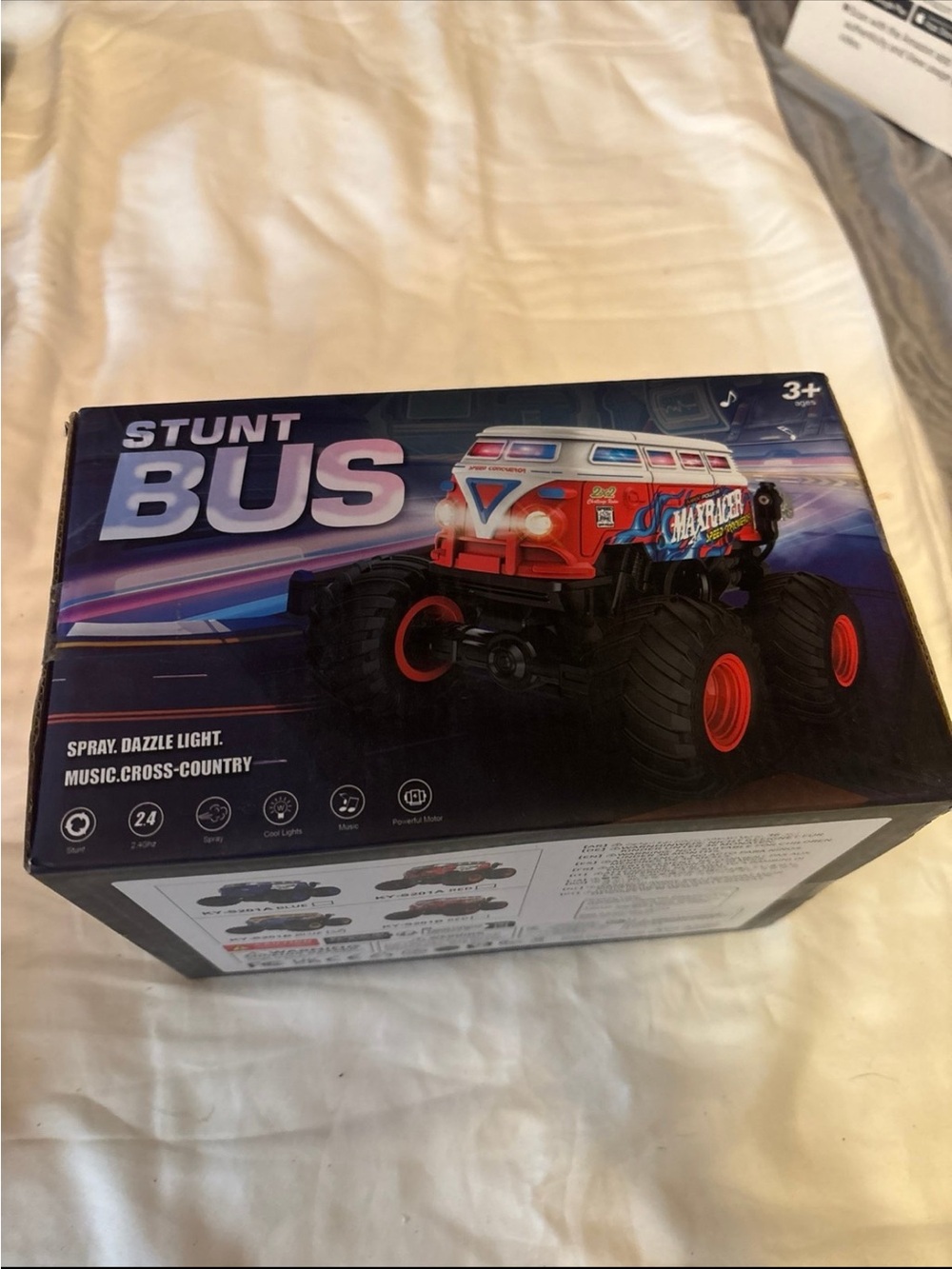 Kids Toy - Red and White Monster Truck Bus